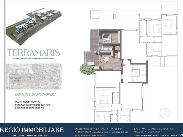 In zona sud, vicino ai trasporti e a breve distanza dal mare. 55m² Monopoli
