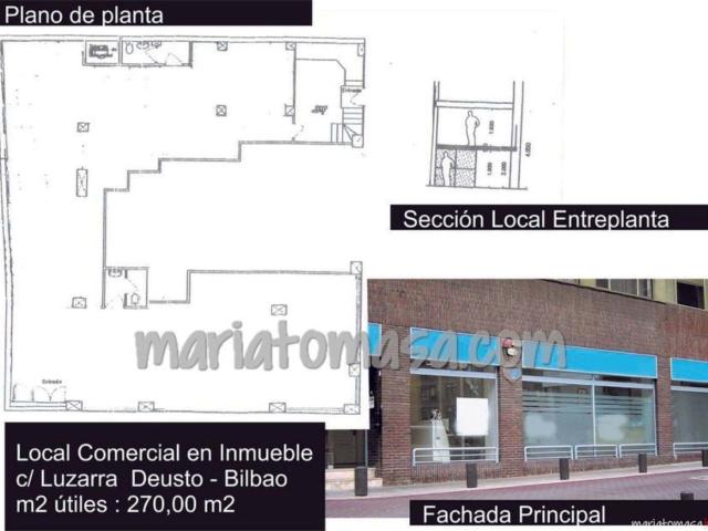 Inmueble de 270 m2,con muchas posibilidades disponible para cualquier negocio en zona muy estratégica y transitada de Deusto