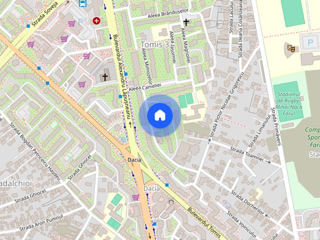 Închiriez apartament 2 camere Tomis 3 zona Dacia