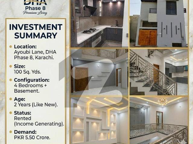 Income Generating Investment: 100 Sq. Yd. Modern Villa Ayoubi Lane, DHA Phase 7