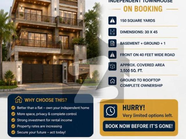 Independent town house for sale sindhi muslim society block a
