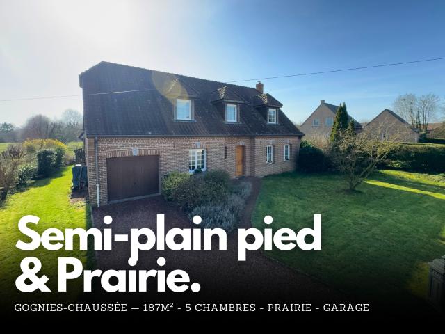 Individuelle en semi plain pied avec prairie