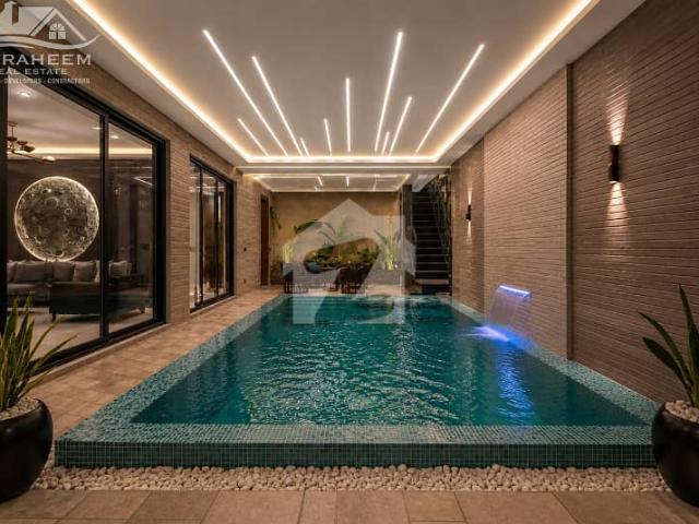 Indoor swimming pool 1 kanal full basement ultra modern fully furnished luxury villa for sale in dha phase 5 near to park