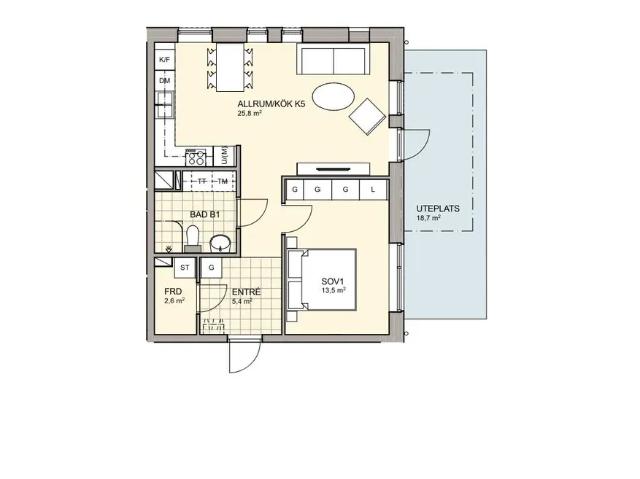 Inflytt kan diskuteras Fastigheten Rosmarinen lig 57 m² 9 955 kr