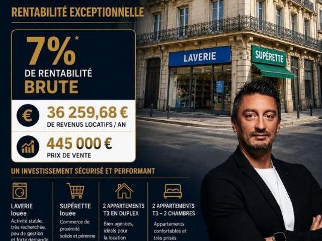 ? Investisseurs: 7 % De Rentabilité Brute ! Une opportunité. 300m² Sète