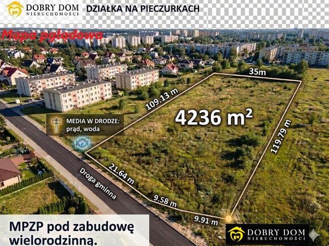 Inwestycyjna działka 4236 m² pod zabudowę wielorodzinną