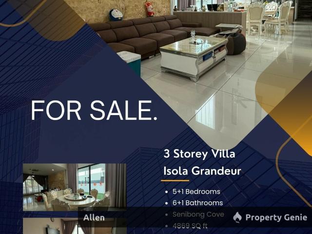 Isola Grandeur @ Senibong Cove: Sprawling 4,869 sqft Villa, Renovated & Freehold