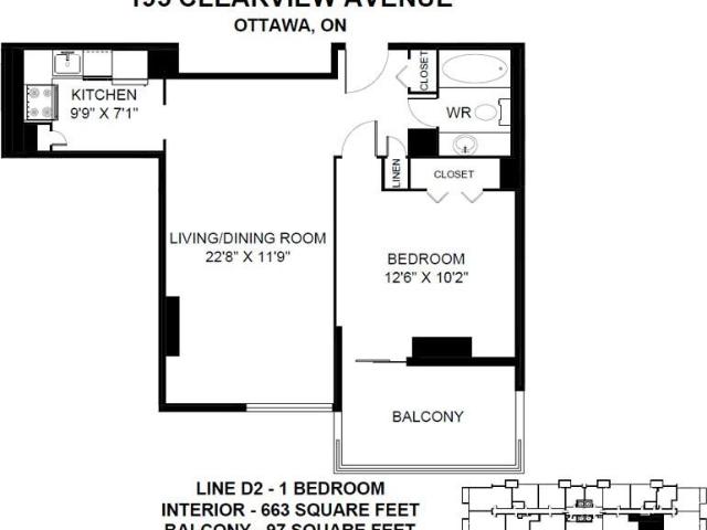 Island Park Towers 1 Bedroom Apartment for Rent at 185/195/200 Clearview Ave, Ottawa, ON K1Z None Westboro
