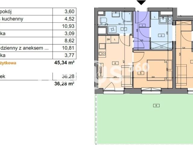 Iwiny, Brochowska, 45,36 m2