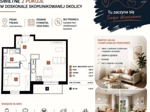 Jagiellońska 44 m², Warszawa