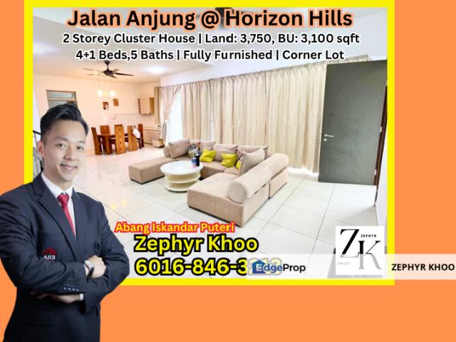 Jalan Anjung @ Horizon Hills Double Storey Cluster Corner Lot House for Rent !