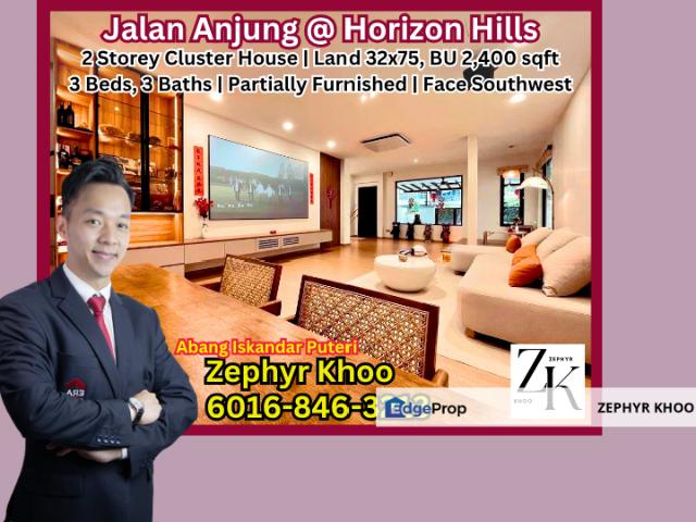 Jalan Anjung @ Horizon Hills Double Storey Cluster House for Sale !