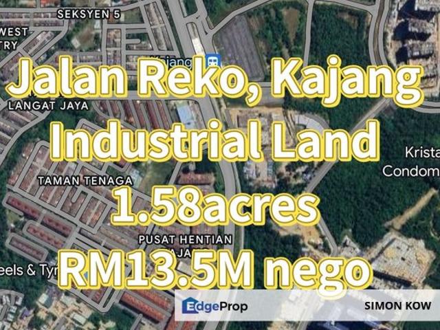 Jalan Reko, Kajang, Selangor. Industrial Land Main Road Frontage