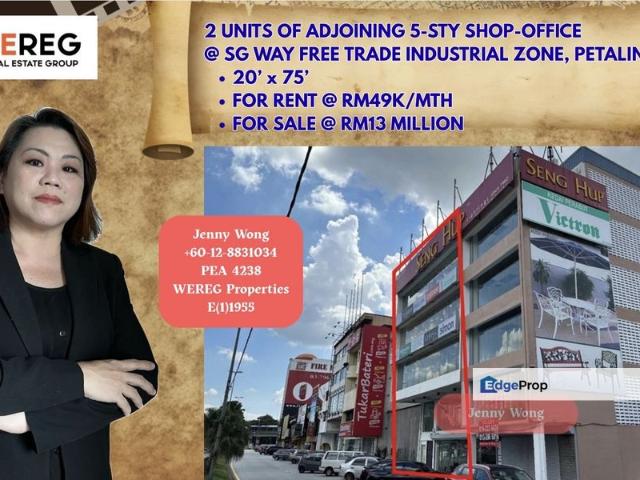 Jalan SS7/2, Sungai Way Free Trade Industrial Zone FTZ, Batu 10, PJ, Selangor_2 Units Of Adjoining 5 sty Shop Office FOR RENT
