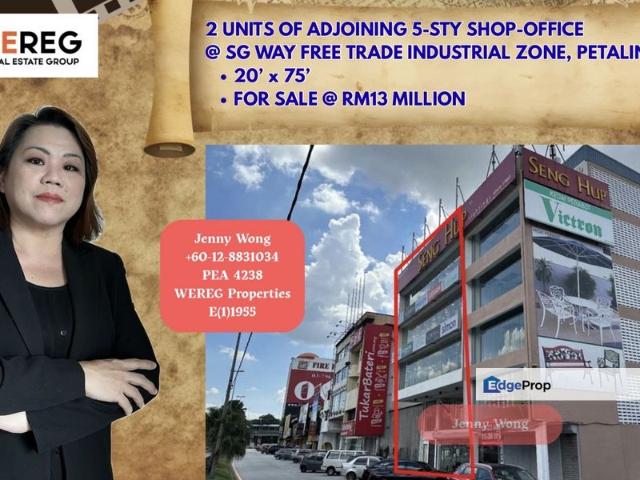 Jalan SS7/2, Sungai Way Free Trade Industrial Zone FTZ, Batu 10, PJ, Selangor_2 Units Of Adjoining 5 sty Shop Office FOR SALE