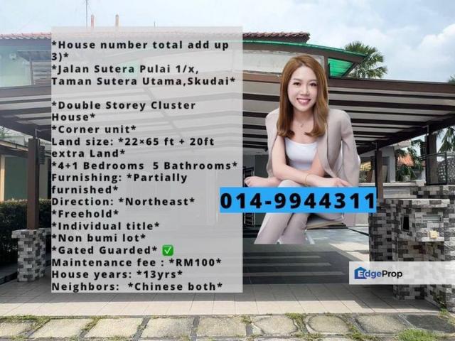 Jalan Sutera Pulai 1/x, Taman Sutera Utama Double Storey Cluster