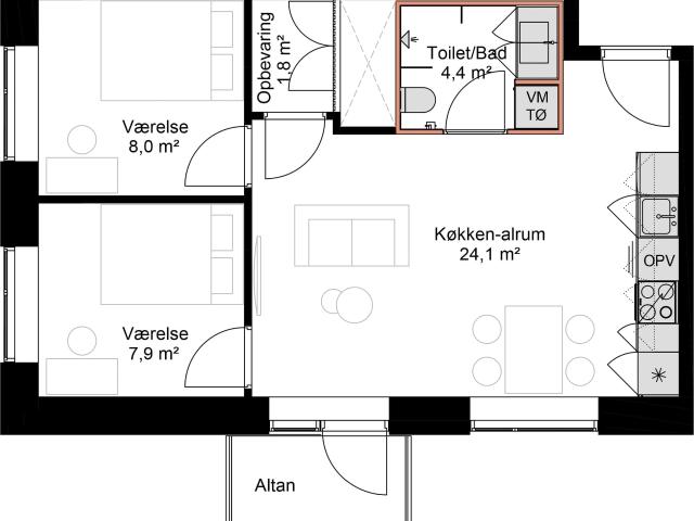 Jarlsberggade 5B, 1 lejl. 1