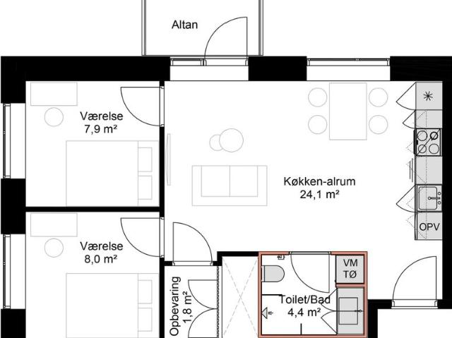 Jarlsberggade 5B, 1 lejl. 2