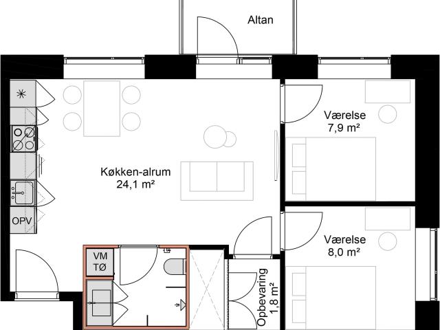 Jarlsberggade 7C, 1 lejl. 1