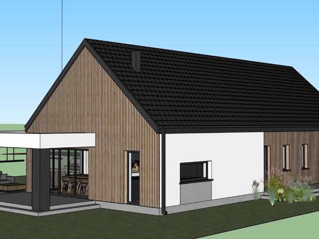 Działka 37 arów z projektem domu w stylu nowoczesnej stodoły