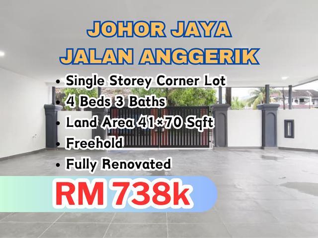 Johor Jaya Single Storey Corner Lot Fully Renovated Unit For Sale