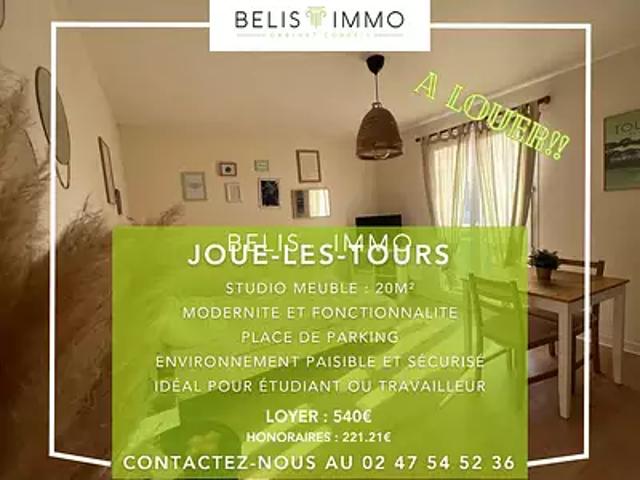 Joué lès Tours 37300 Location appartement 1 pièce t1 parking