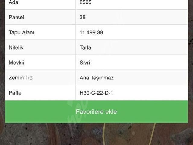 JÜPİTER GAYRİMENKUL'DEN ELMADAĞ YEŞİLDERE'NİN TEK TAPU 11.499 m EN UYGUN FİYAT GARANTİLİ ARAZİSİ