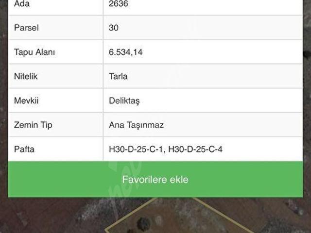 JÜPİTER GAYRİMENKUL'DEN ELMADAĞ YEŞİLDERE'NİN TEK TAPU 6.534 m EN UYGUN FİYAT GARANTİLİ ARAZİSİ