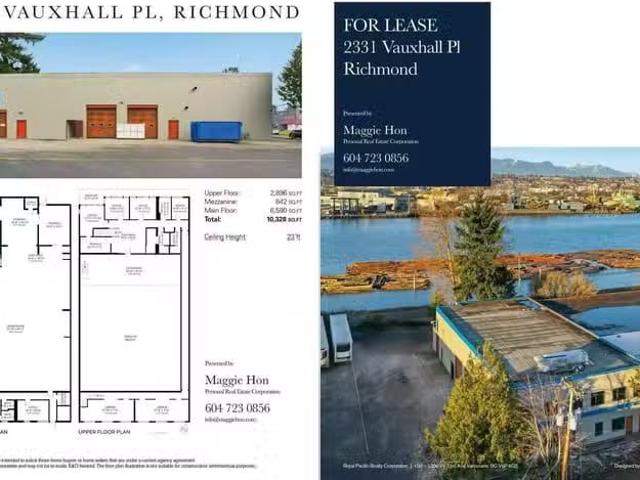 Just in! Industrial for lease in Richmond, Richmond, 2331 Vaux.