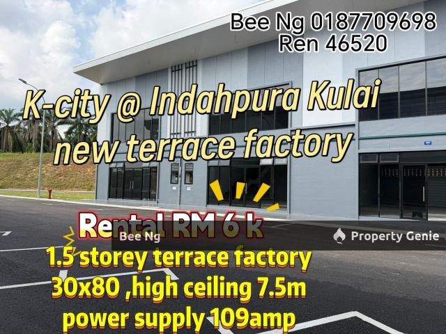 K City @ Indahpura Kulai / 1.5 Storey Factory 30x80 / Brand New