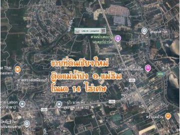ขายที่ดินเชียงใหม่ ติดแม่น้ำปิง โฉนด 14 ไร่เศษ ไร่ละ 2.72 ล้าน อ.แม่ริม
