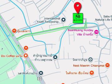 ขายที่ดิน 50 ตารางวา เพียง! 850,000 บาท วิวดอย สวยๆ ไม่ไกลเมืองเชียงใหม่ บริเวณที่ตั้ง บ้านบ่อปุ๊ ดอนแก้ว แม่ริม