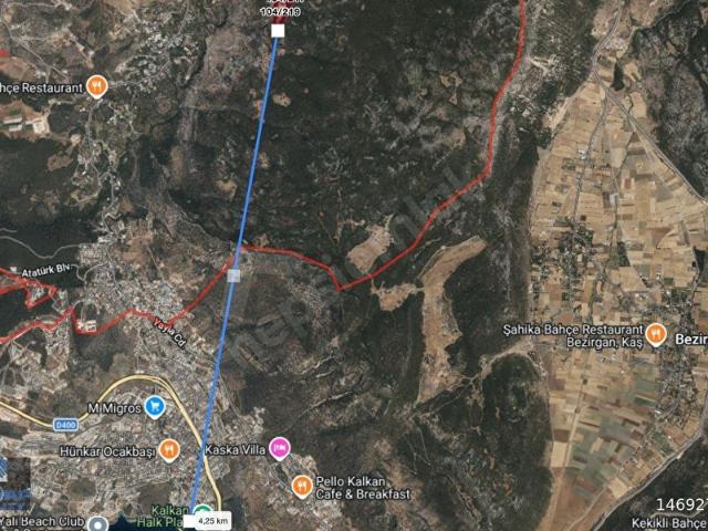 Kaş Kalkan İslamlar 23 Dönüm Valilik Onaylı Satılık Arazi
