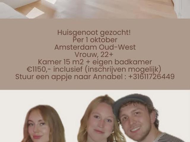 kamer for rent Amsterdam niet vermeld