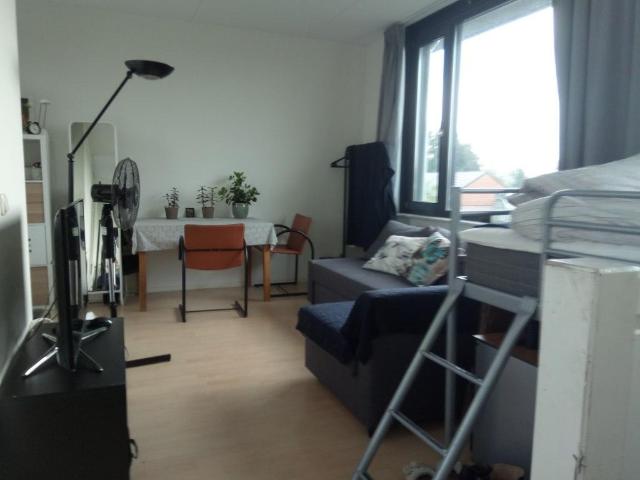 Kamer met keuken en balkon