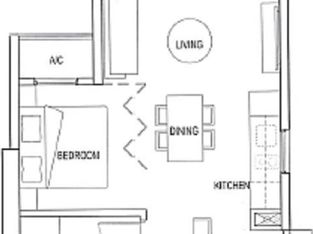 Kallang Riverside Condominium For Sale, $1,180,000, 1 Bed 1 Bath 517 sqft $2,282.00 psf