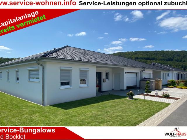 KAPITALANLAGE BEREITS VERMIETET Service Bungalows Bad Bocklet Seniorenbungalow barrierefrei, incl Grundstück, Garage, Einbauküche