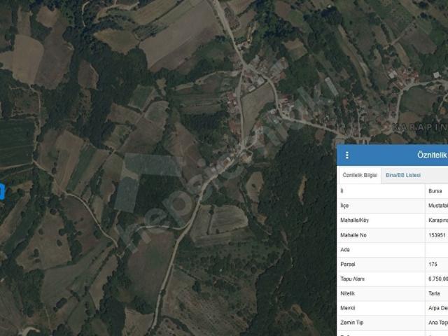 KARAPINAR'DA TEK TAPU 6.750 M TARLA