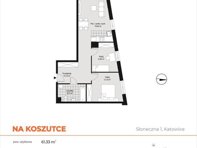 Katowice, Wełnowiec, Słoneczna 1, 61.33m2