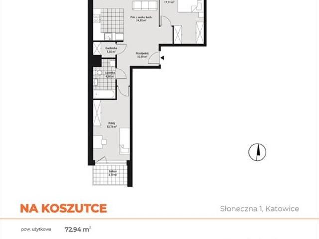 Katowice, Wełnowiec, Słoneczna 1, 72.94m2
