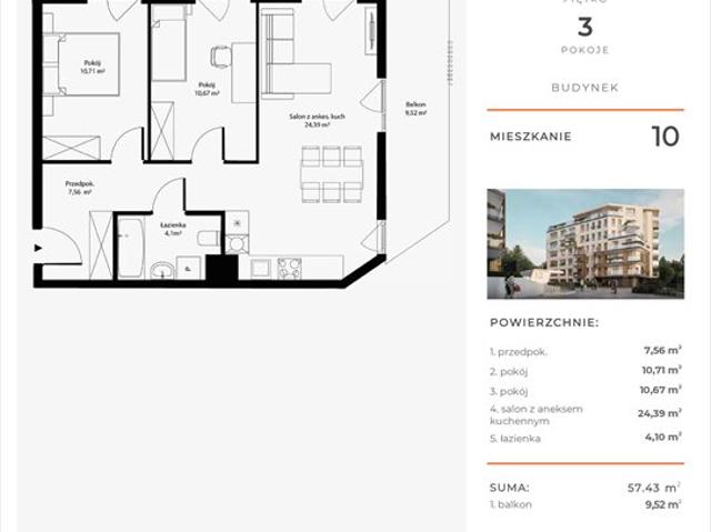 Katowice, Bytkowska, 57.43m2