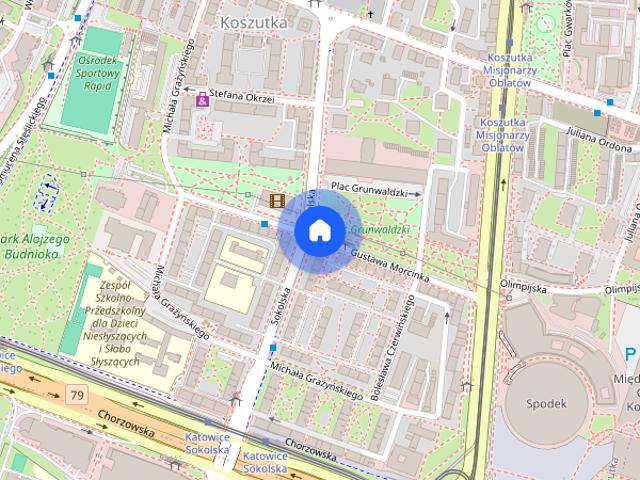 Katowice/Śródmieście/Dwa pokoje/Wynajem