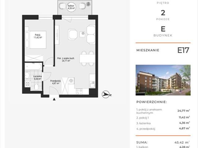 Katowice, Słoneczna 1, 45.42m2
