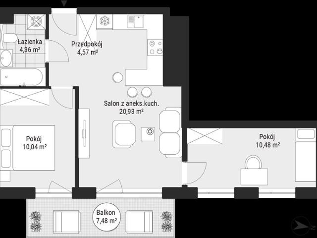 Katowice, Słoneczna 1, 50.38m2