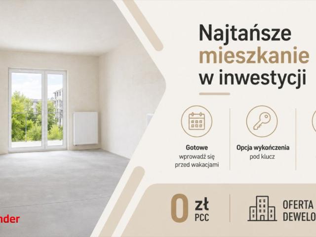Kawalerka 28,7 m² z funkcjonalnym układem, bez PCC