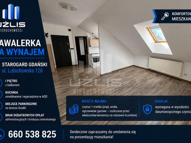 Kawalerka do wynajęcia, Starogardzki Starogard Gdański Lubichowska, 1000 PLN, 30 m2, domy 590/9862/OMW