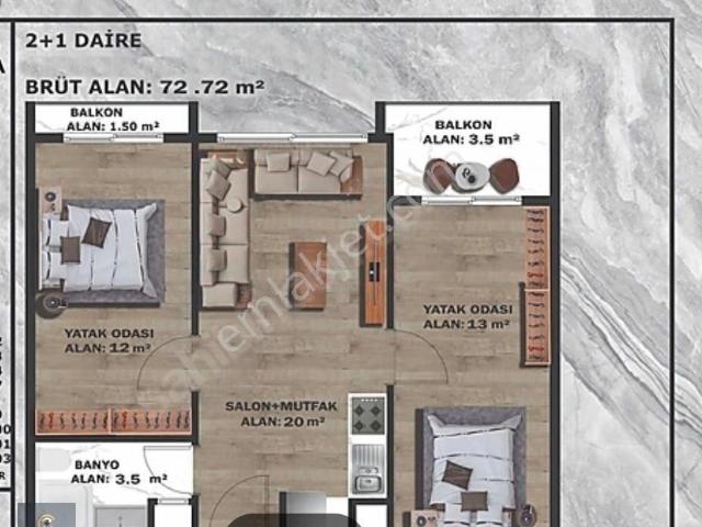 Kayapa Çamlık Akçakent Lotus Projesinde Satılık 1+1 Daire