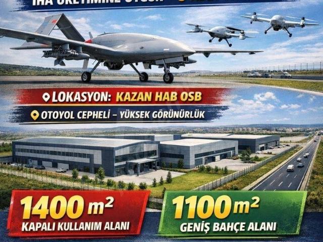 Kazan OSB de Satılık Köşe Başı Otoyol Cepheli Fabrika