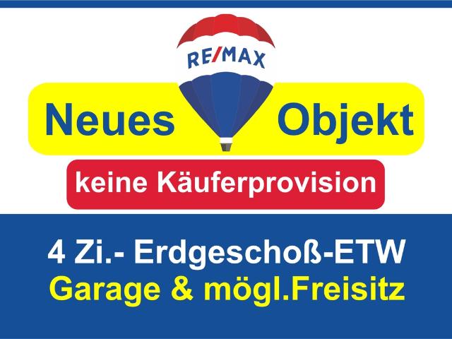 Keine Käuferprovision! Kaufen Sie ab € 499, mtl.* / Seltenheit: 4 Zi. EG ETW mit Garage im 3 FH !