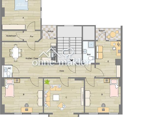 Kernsanierte Fünfzimmerwohnung mit 141 Quadratmetern Wohnfläche in der Innenstadt